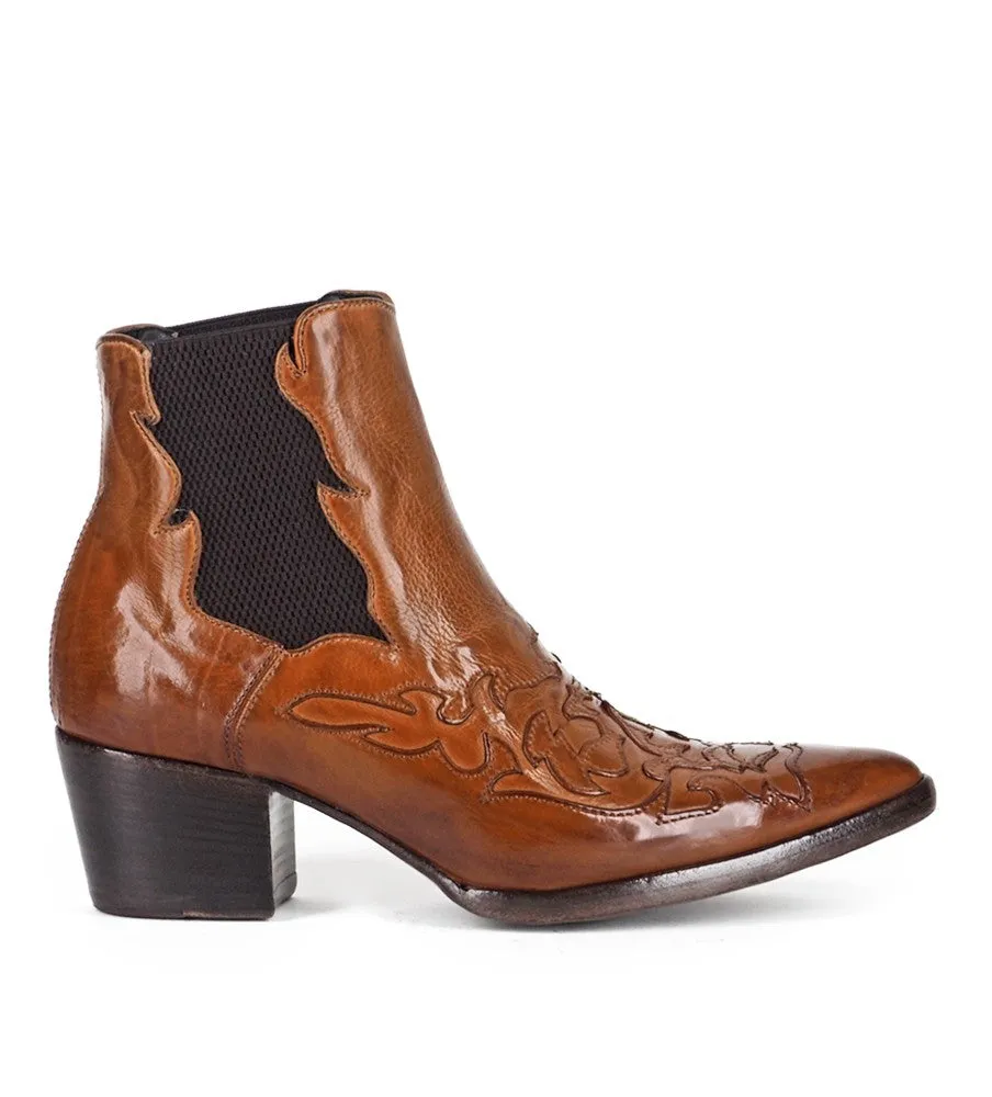 URSULA 46036<br>Brown texan inspired ankle boots