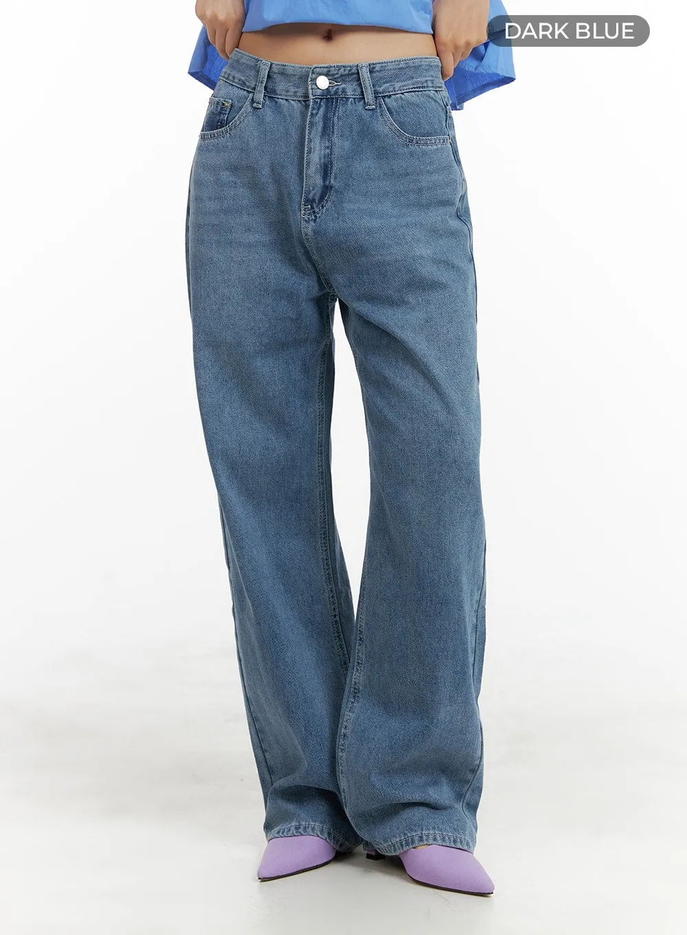 Washed Wide Leg Jeans OM428